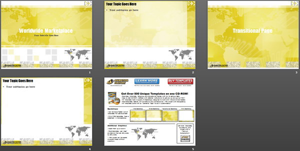 黄色淡雅PPT模板