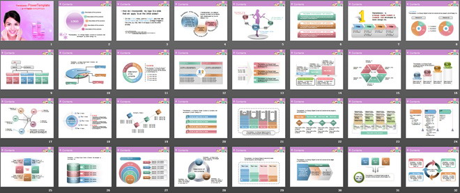 60张美容PPT模板打包下载